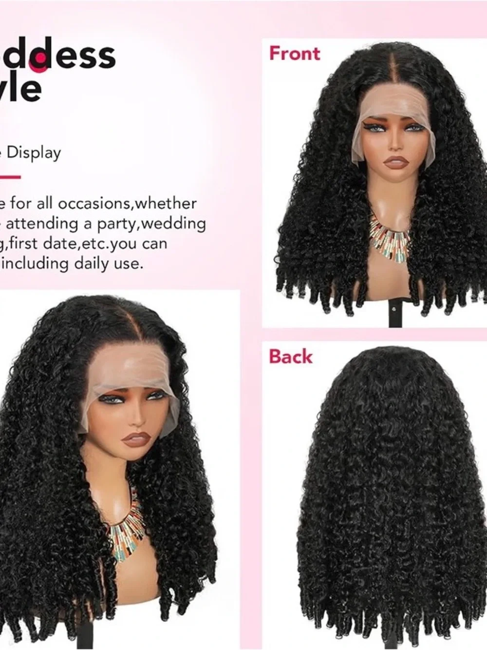 Deep Water Wave Lace Front Wig - Natural Black